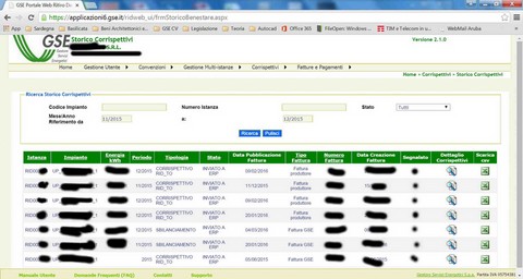 Storico Corrispettivi GSE